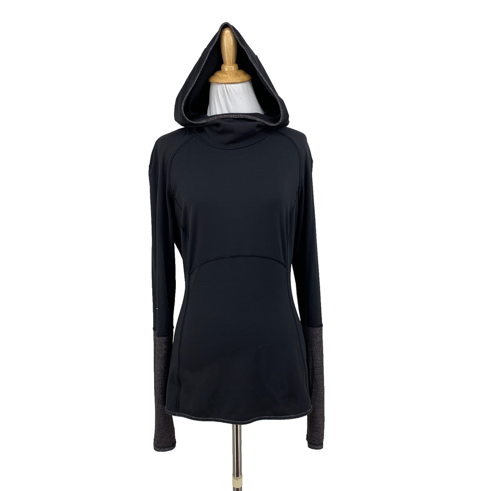 Lululemon Hoodie Womens 4 Black Shape Up Nulu Pullover Thumbholes Buttery Soft